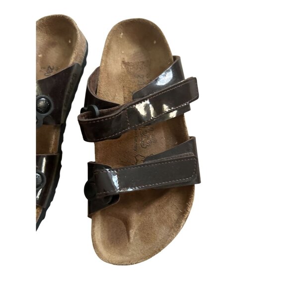BIRKIS Brown Patent Leather Adjustable Sandals Size Women’s 5 - Picture 5 of 8